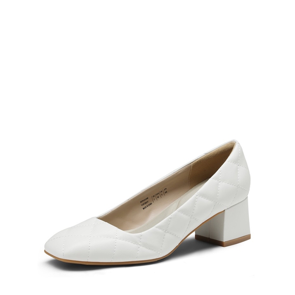 White low heel pumps store